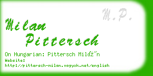 milan pittersch business card